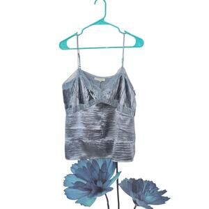 Ryegrass Blue Satin Slip Top Adjustable Straps Size Large